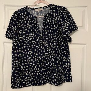 Navy blue mini floral top